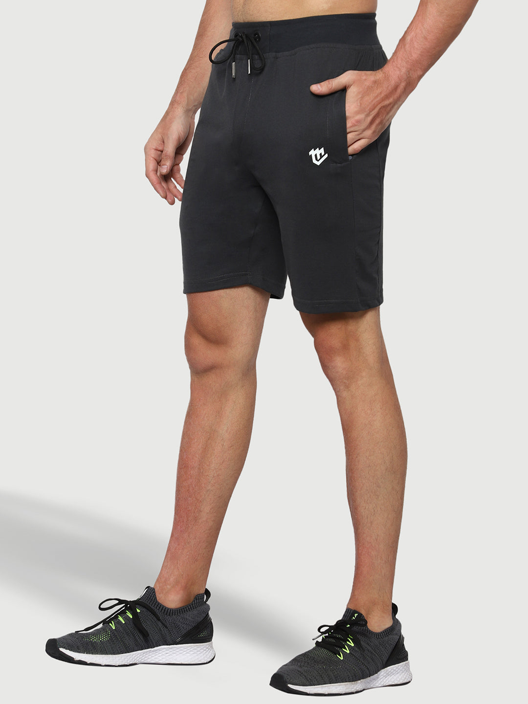 Mark Leute Charcoal Grey Shorts For Men