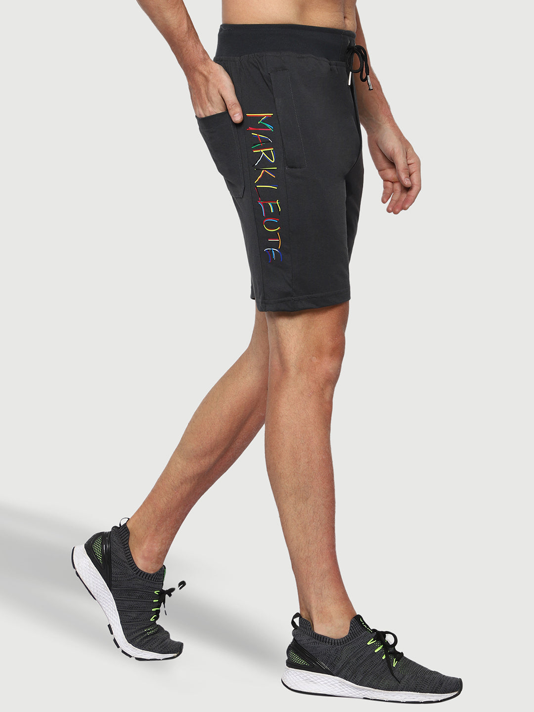 Mark Leute Charcoal Grey Shorts For Men
