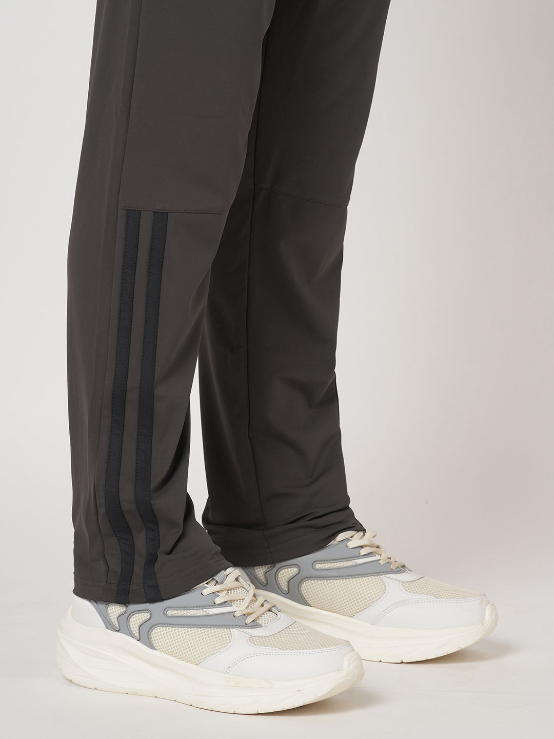 Rapid Dry Black Striped Track Pant for Men (Brown)