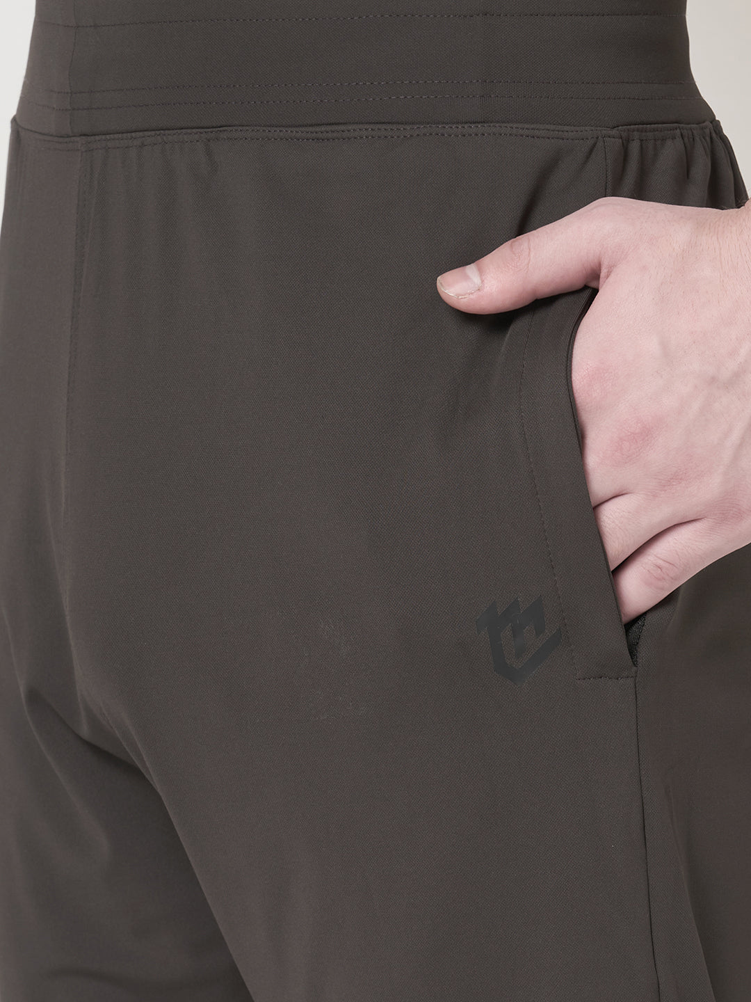 Rapid Dry Black Striped Track Pant for Men (Brown)