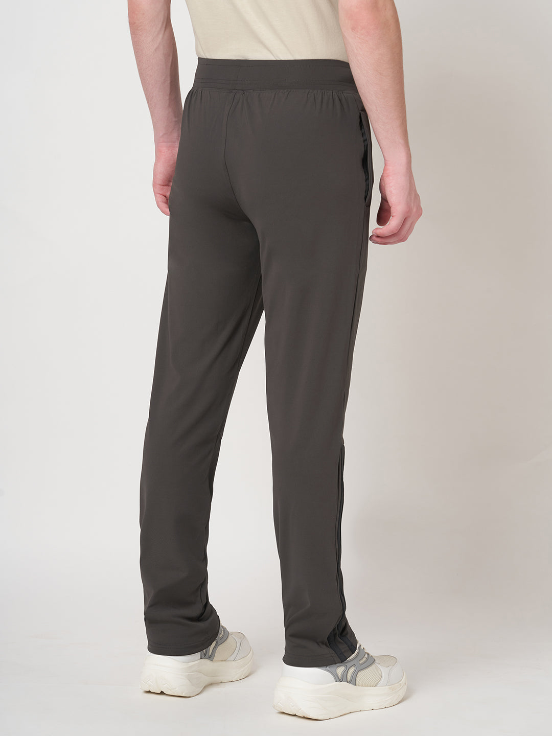 Rapid Dry Black Striped Track Pant for Men (Brown)
