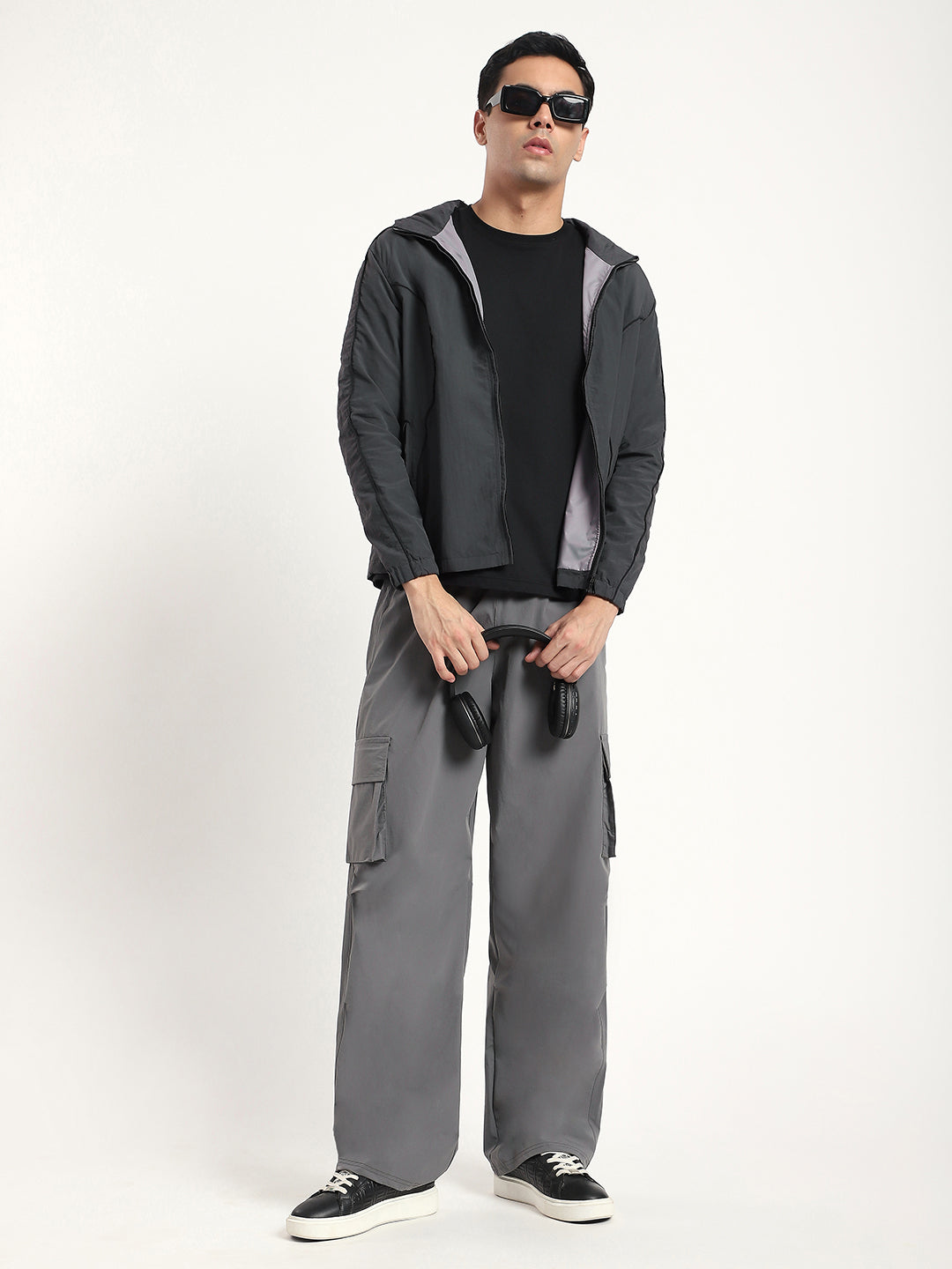 Charcoal Grey AeroFlex Windbreaker Jacket