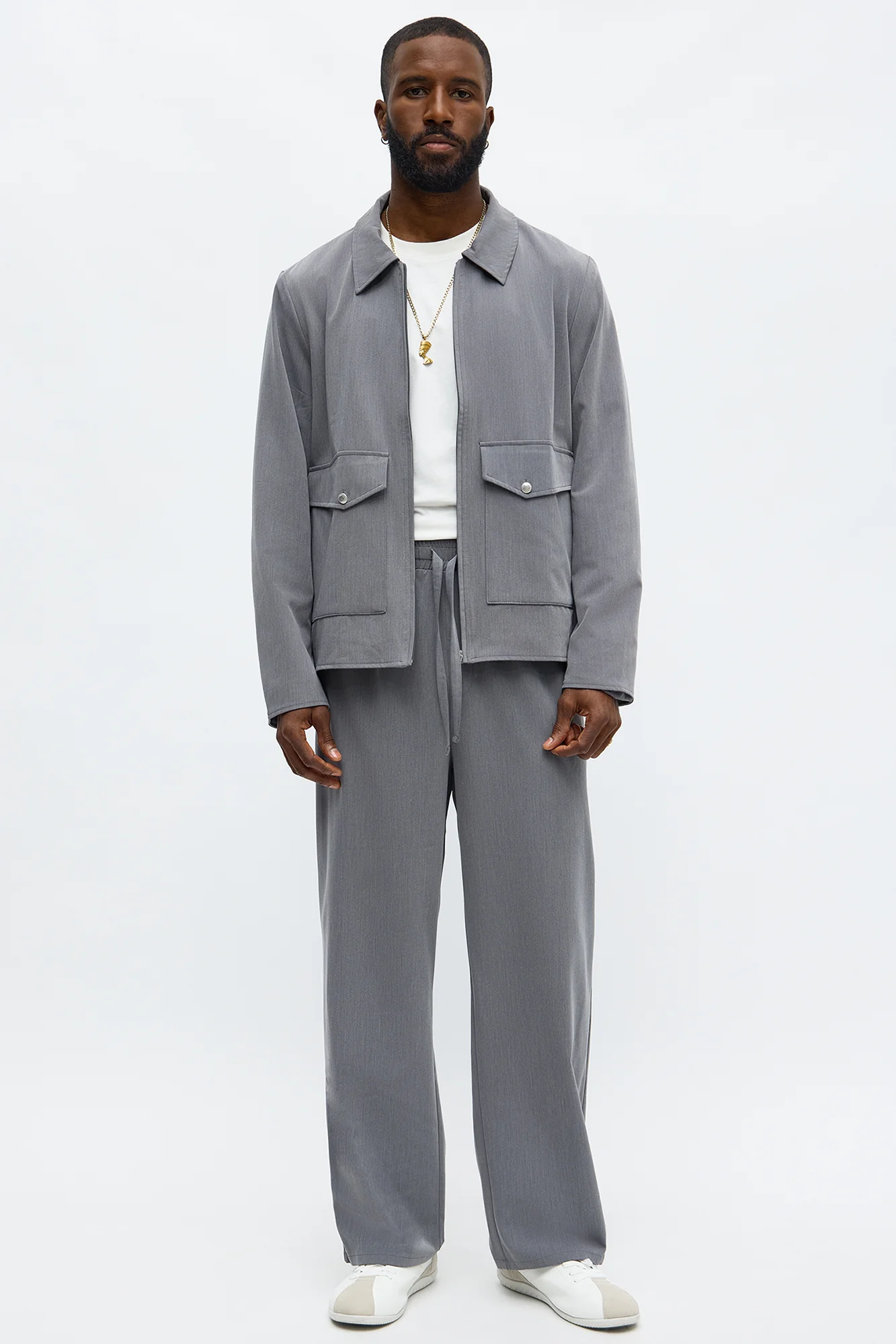 Twill Jacket for Men (Grey)
