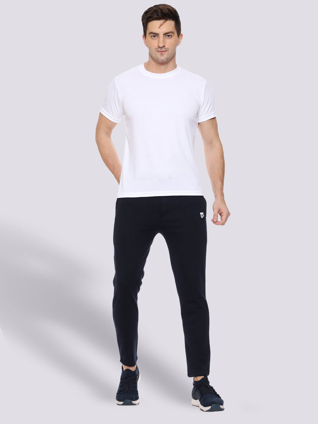 Blue Cotton Track Pant For Men