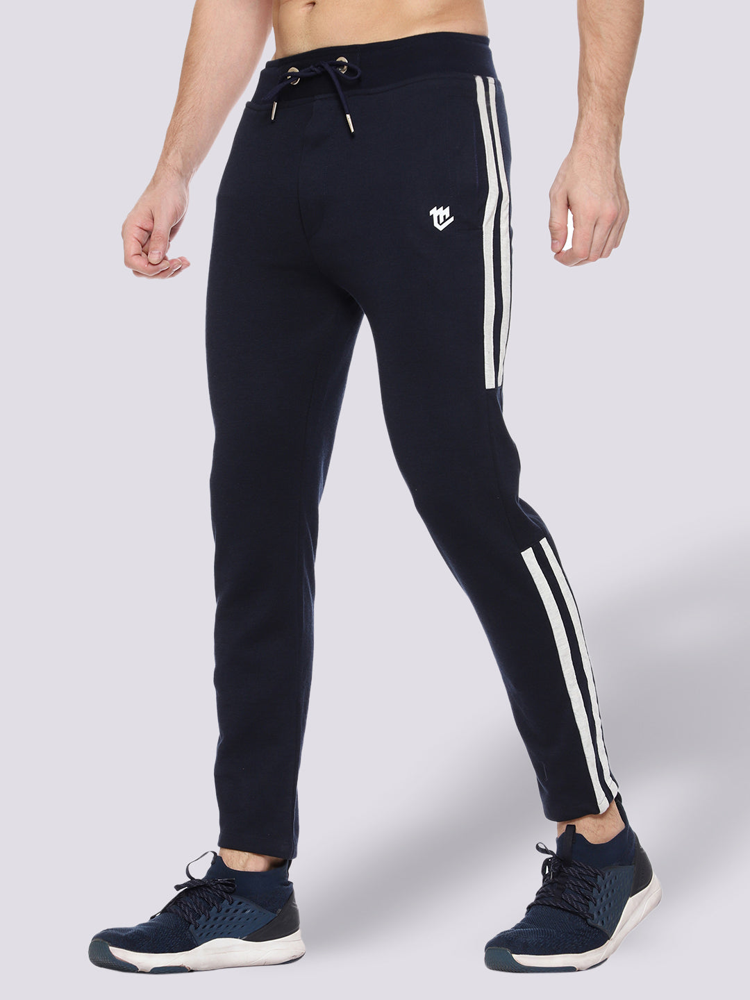 Blue Cotton Track Pant For Men