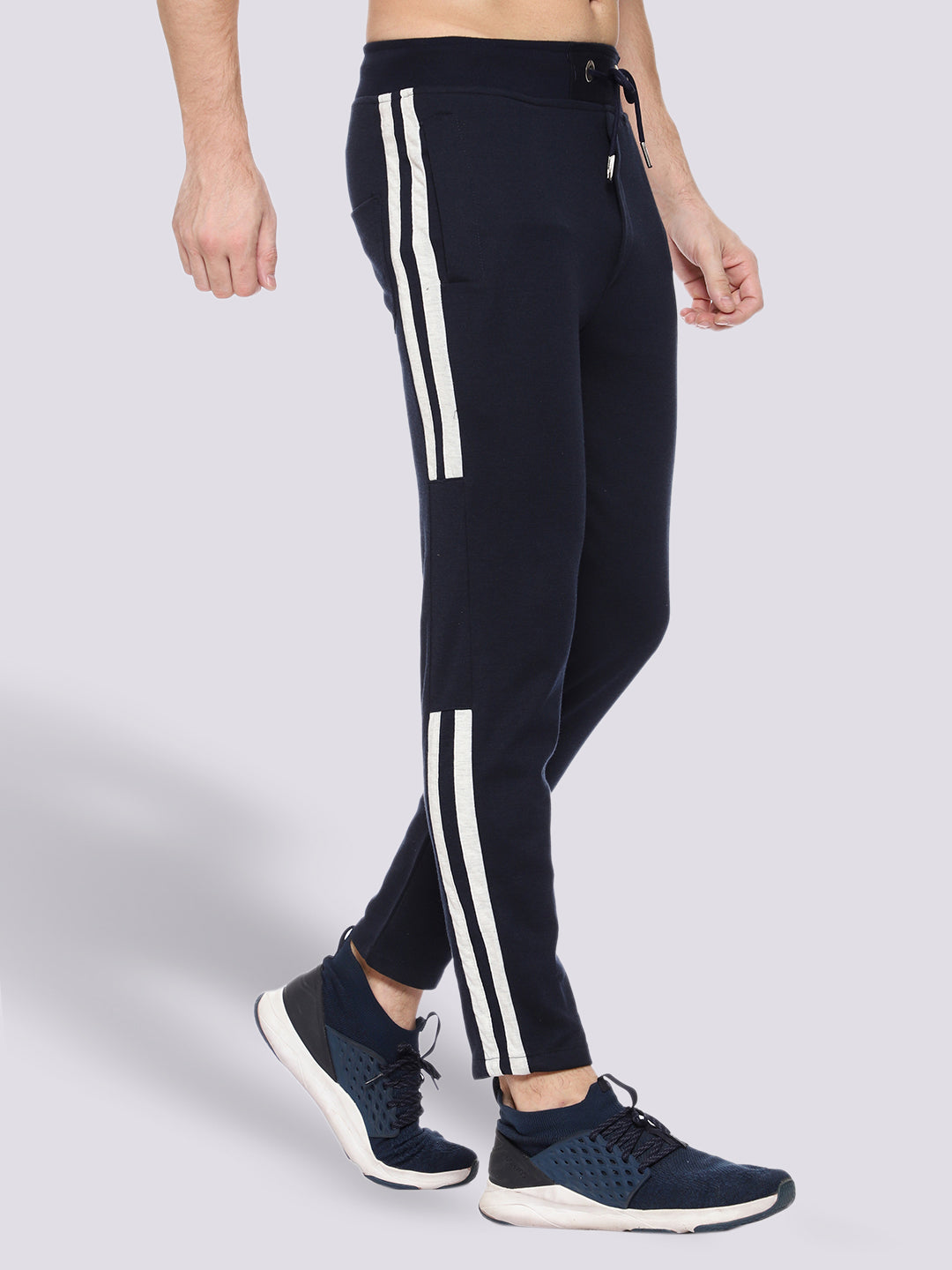 Blue Cotton Track Pant For Men