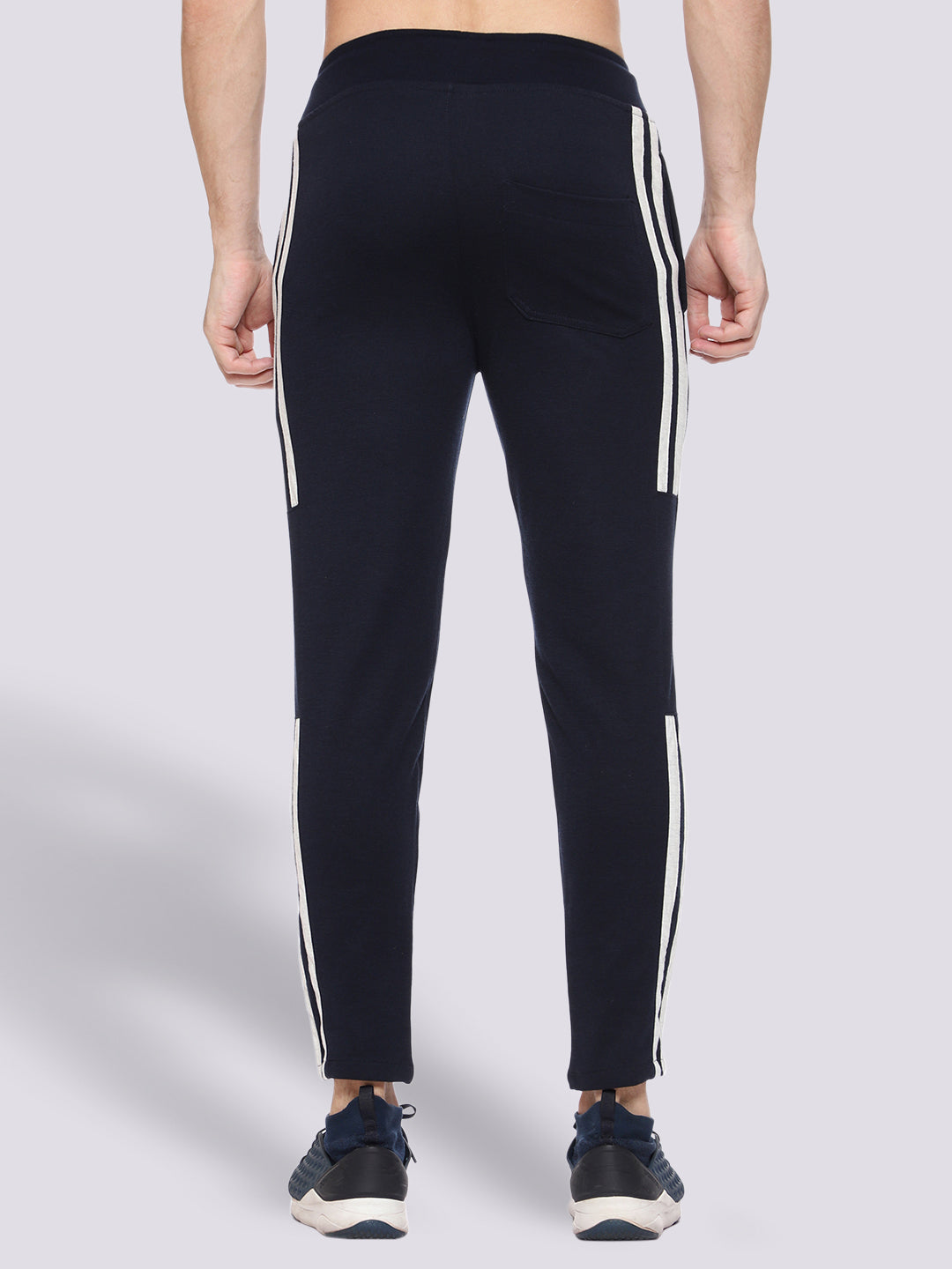 Blue Cotton Track Pant For Men