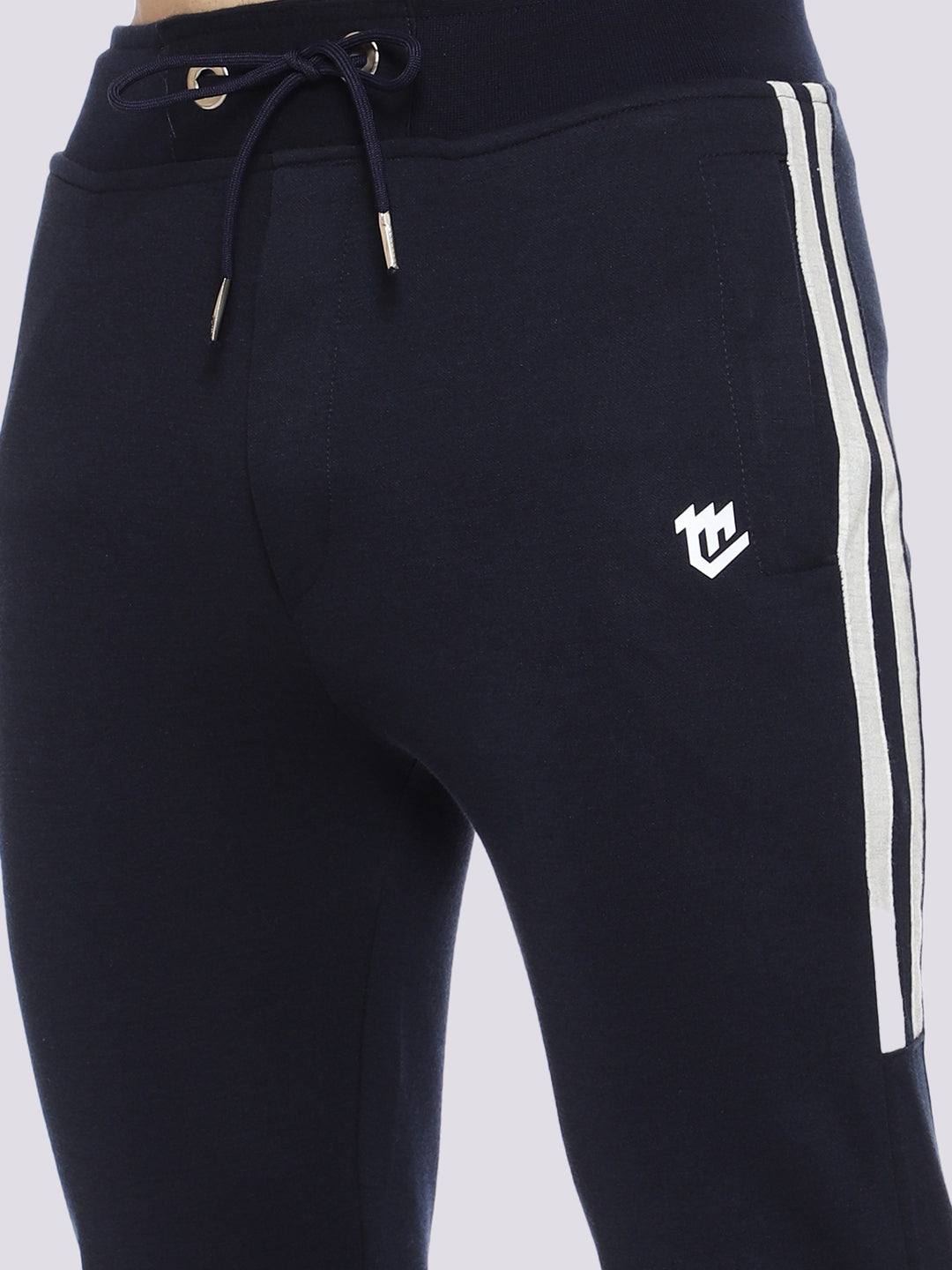 Blue Cotton Track Pant For Men