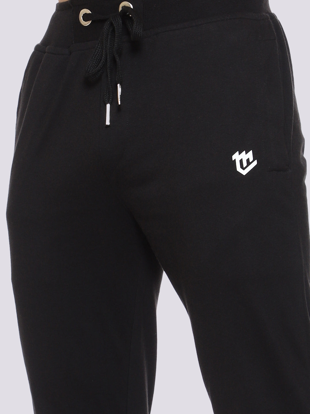 Striped Cotton Black Track Pant for Men.