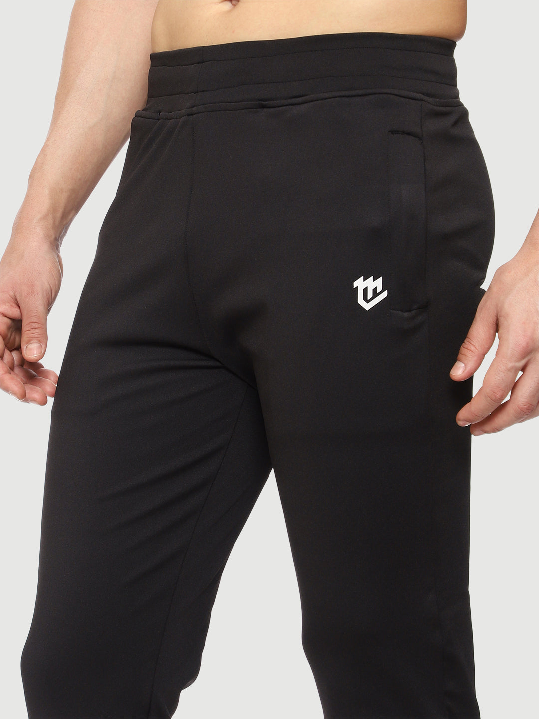 Rapid Dry Black Striped Track Pant for Men