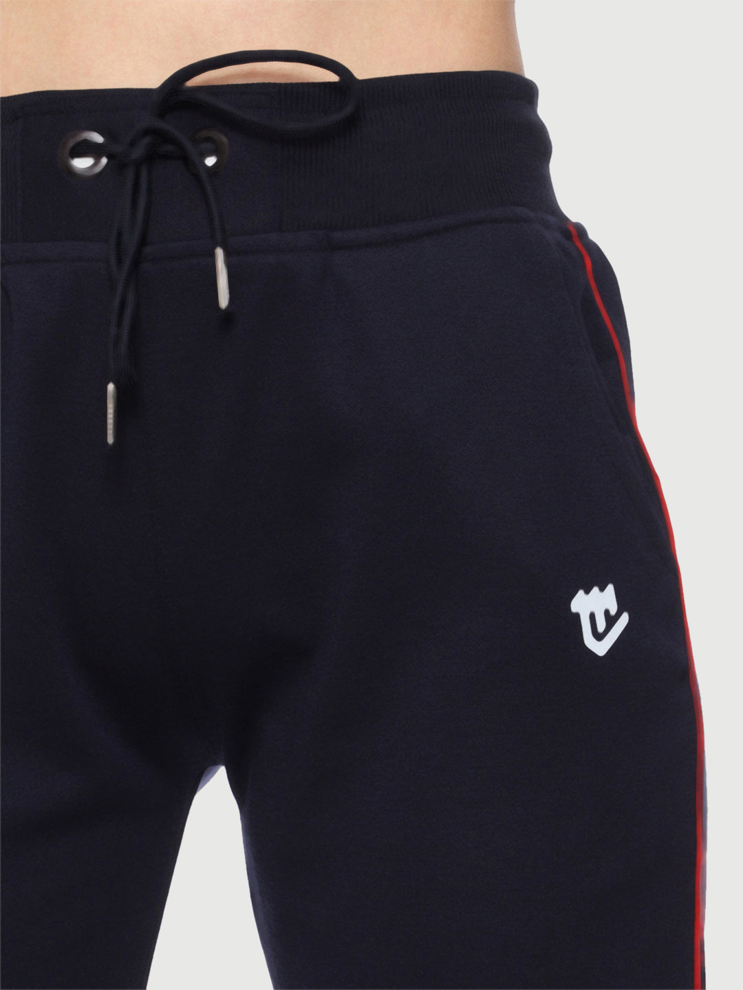 Stylish Striped Blue Cotton Track Pant For Women