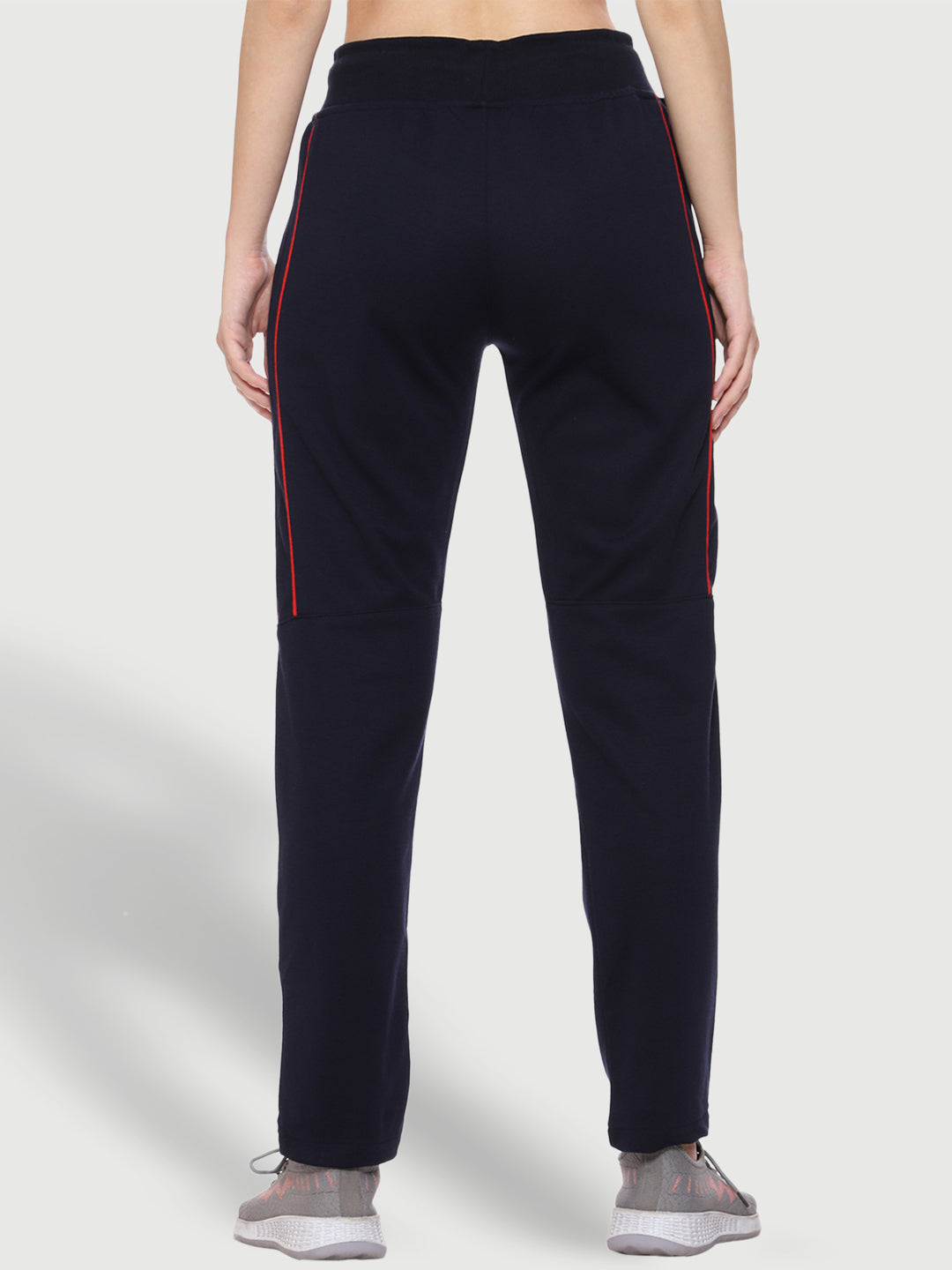 Stylish Striped Blue Cotton Track Pant For Women