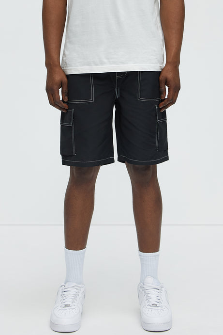 Contrast Stitch Nyon Shorts