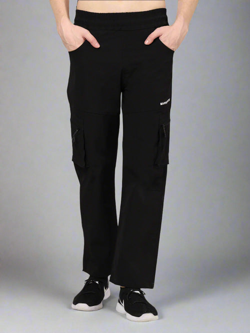 Black 5 Pocket Nylon Cargo Pants
