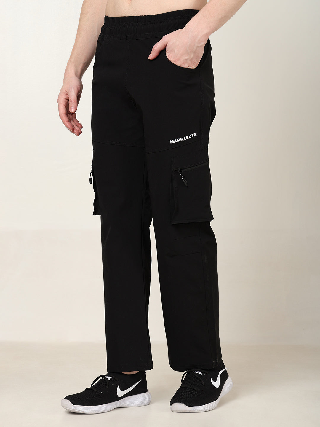 Black 5 Pocket Nylon Cargo Pants