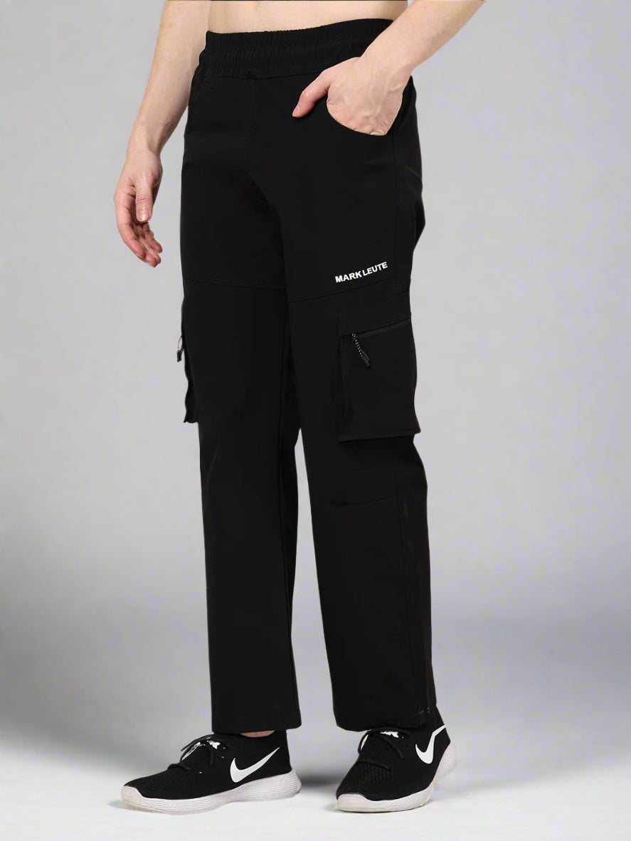 Black 5 Pocket Nylon Cargo Pants