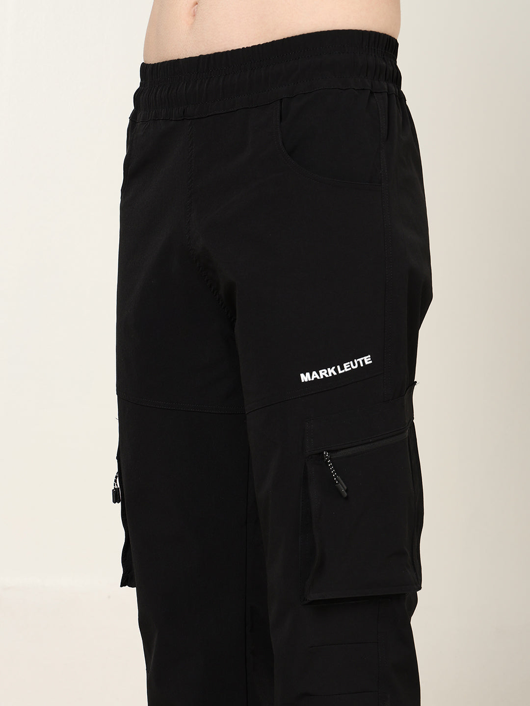 Black 5 Pocket Nylon Cargo Pants