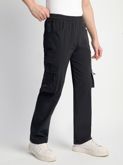 Charcoal Grey 5 Pocket Nylon Cargo Pants