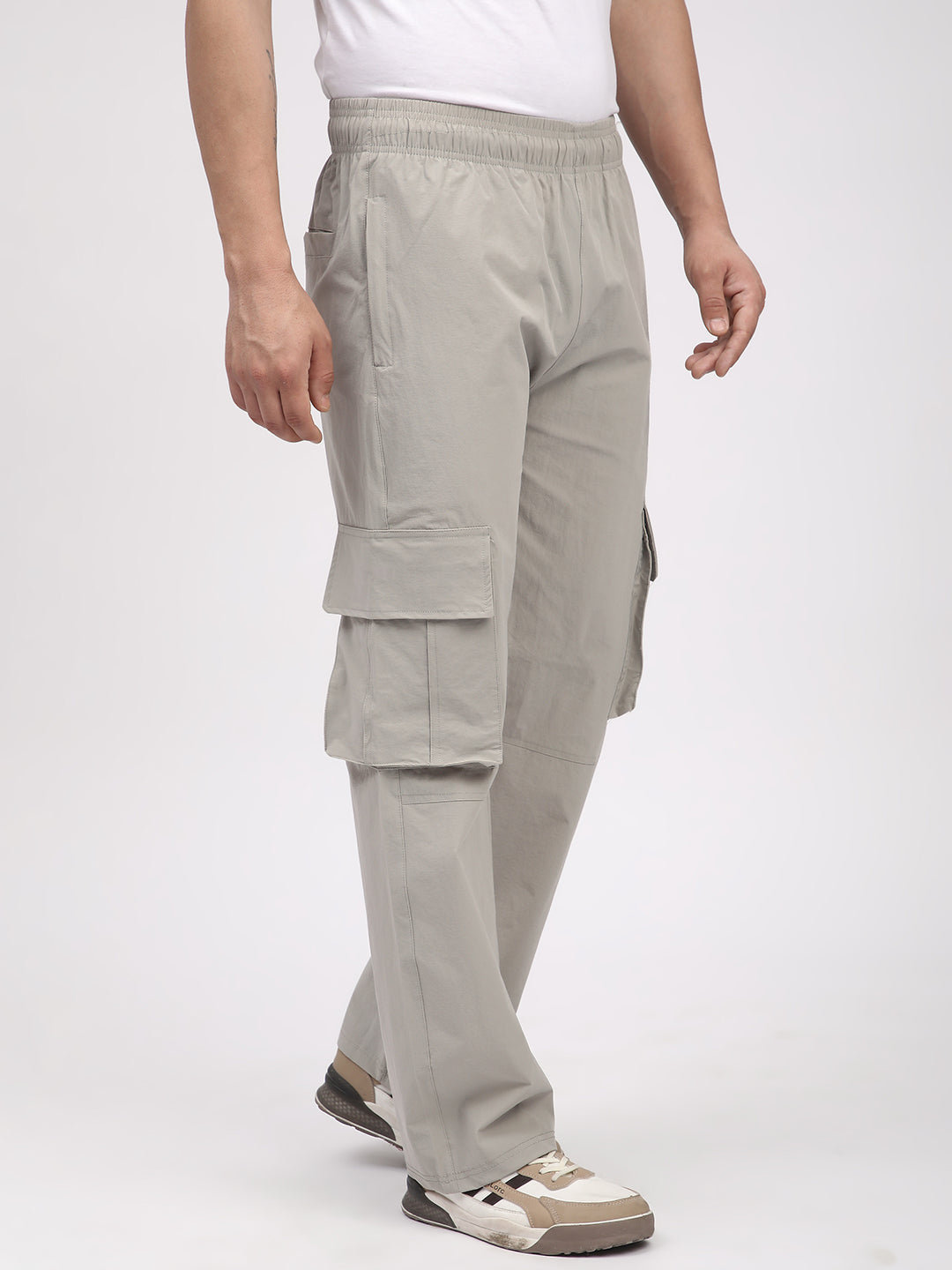 Straight Fit Cargo Pants For Men. (Ecru)