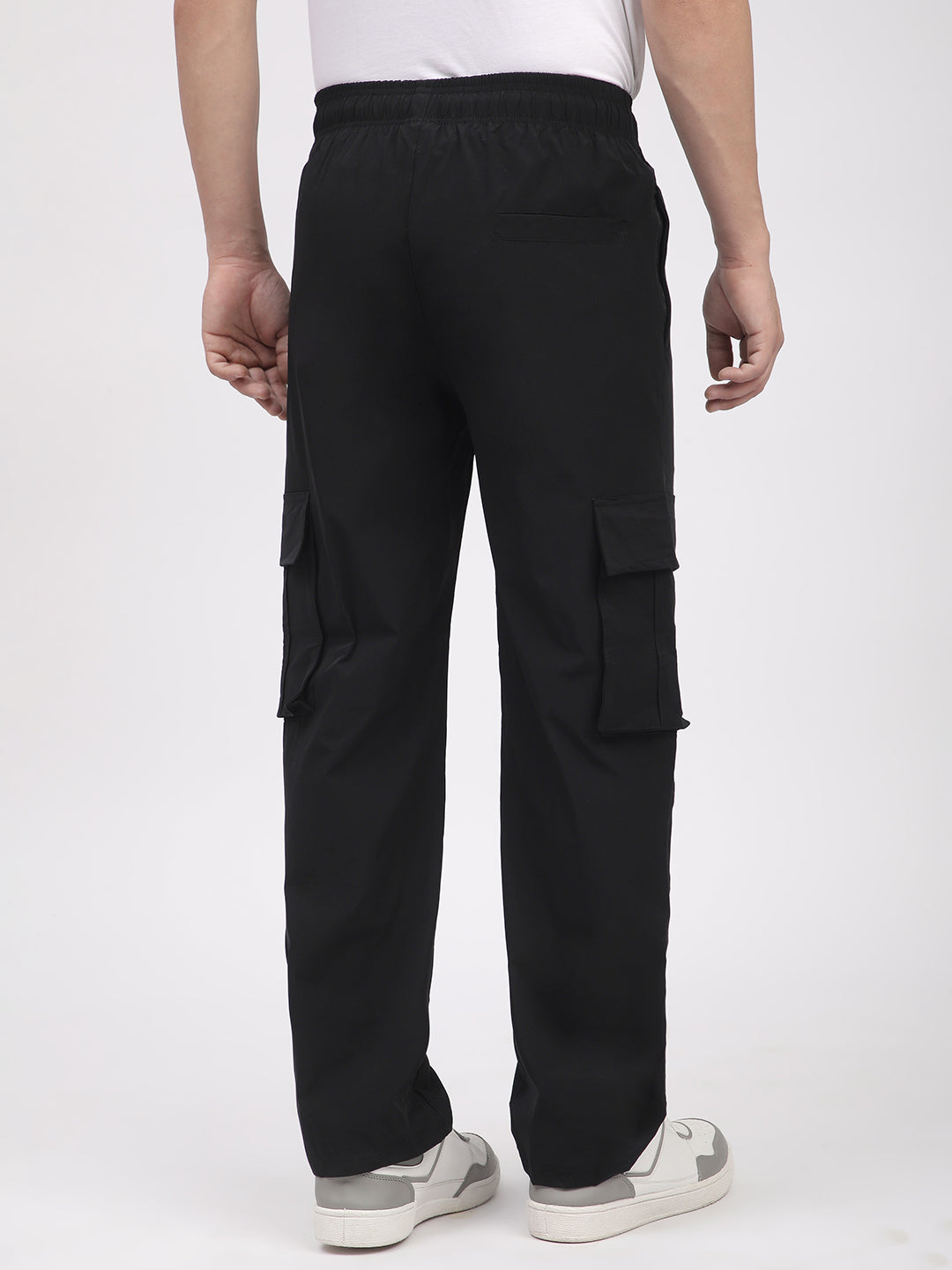 Straight Fit Cargo Pants For Men. (Black)