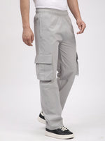 Straight Fit Cargo Pants For Men. (Grey)