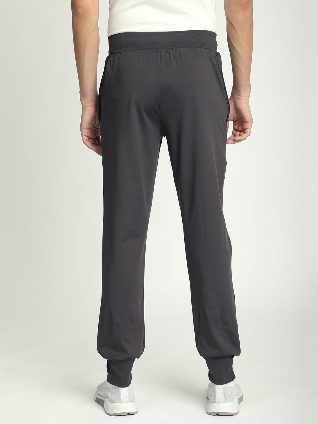 Rapid Dry Black Solid Track Pant for Men (Dark Grey)