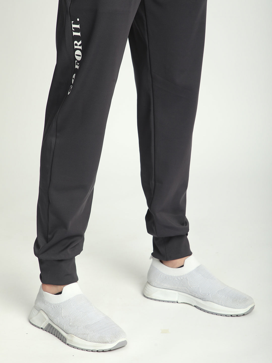 Rapid Dry Black Solid Track Pant for Men (Dark Grey)