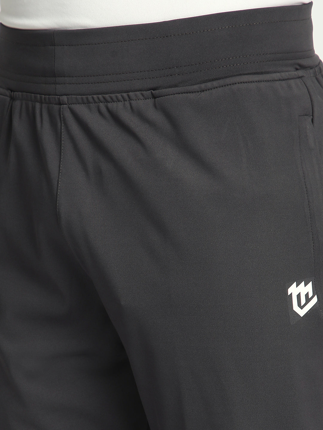 Rapid Dry Black Solid Track Pant for Men (Dark Grey)