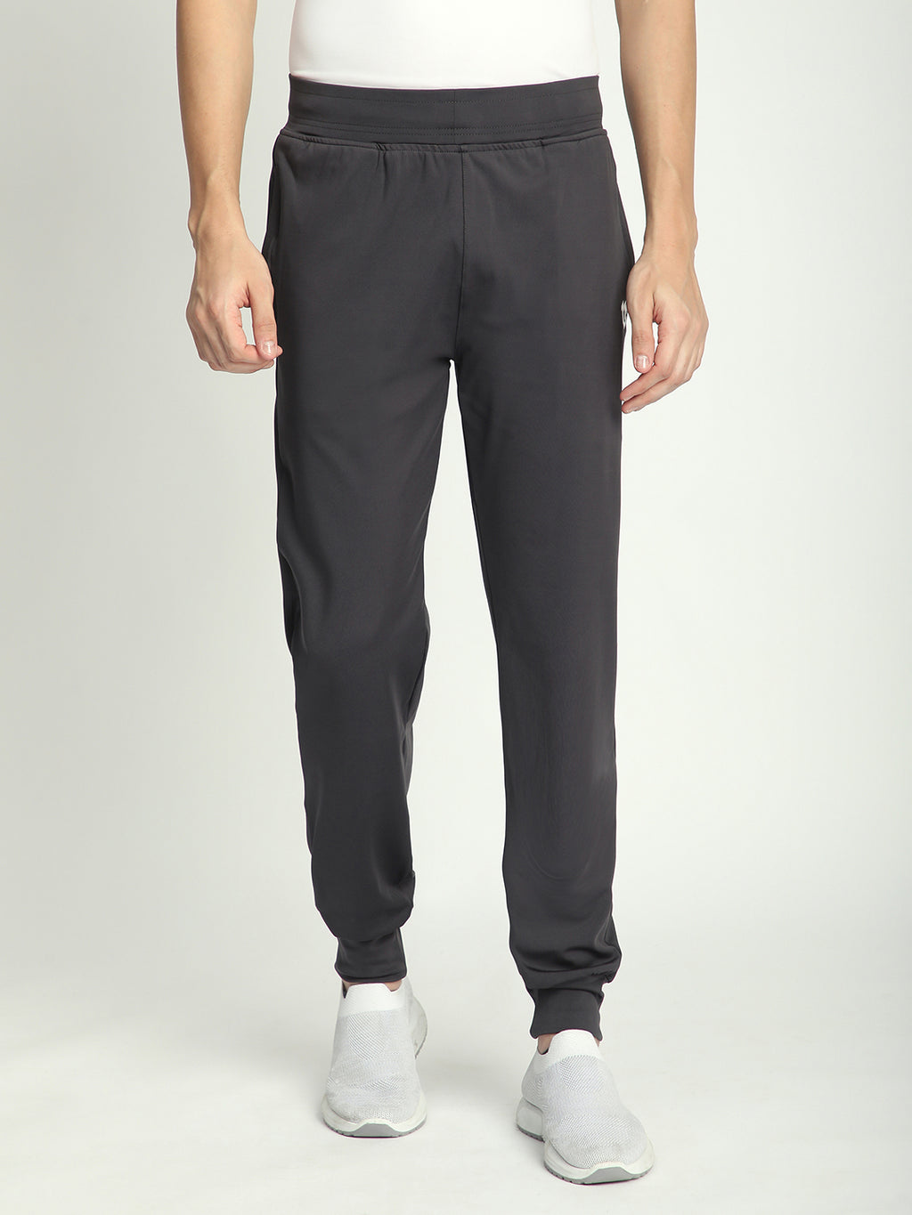 Rapid Dry Black Solid Track Pant for Men (Dark Grey)