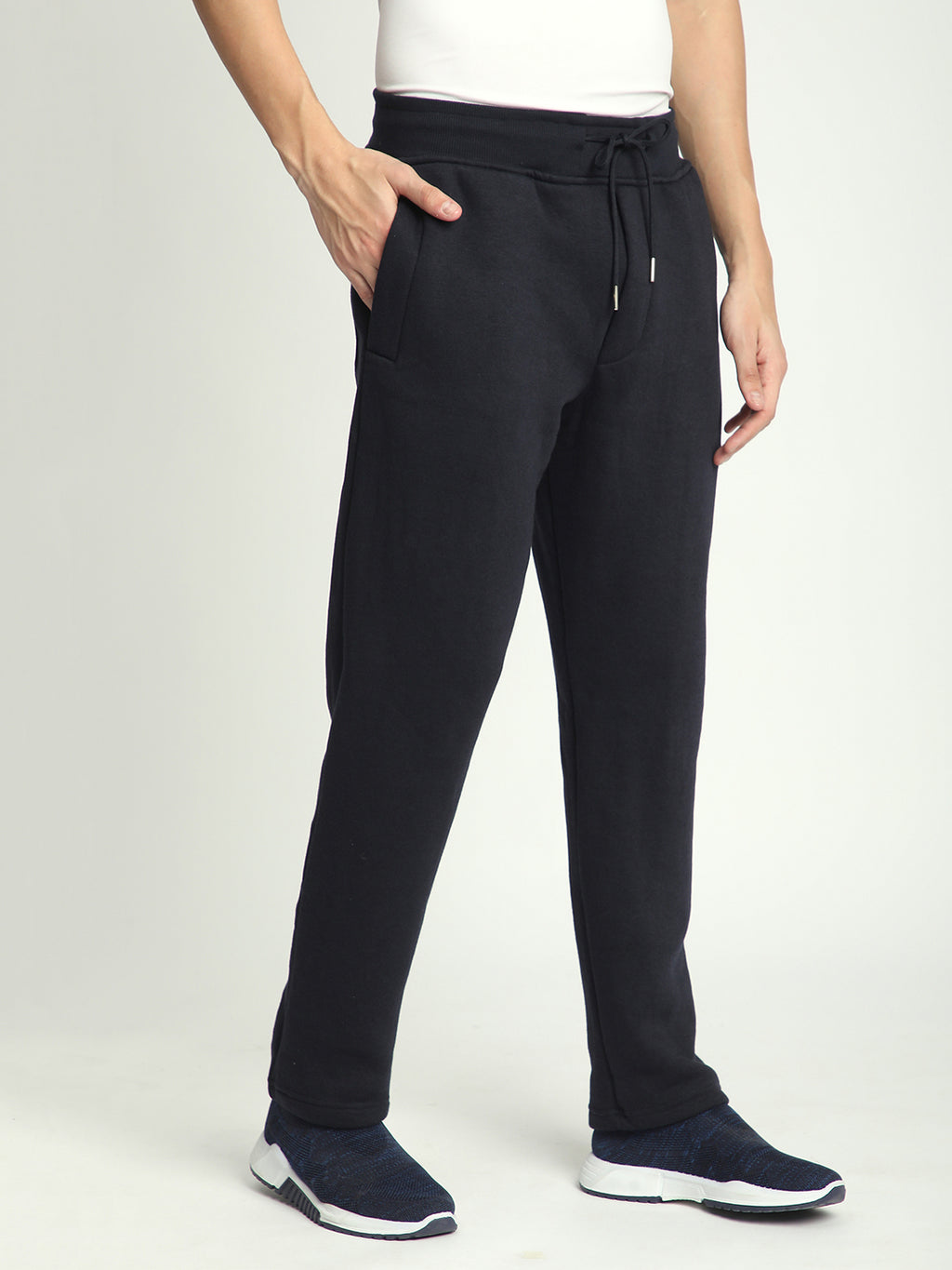 Fleece Winter Track Pant for Men. (Navy Blue)