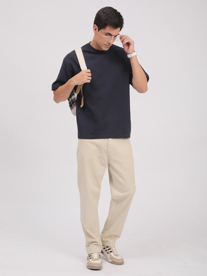 Textured Knit T-Shirt for Men. (Blue)