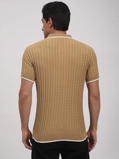 Knitted T-Shirt for Men. (Skin)