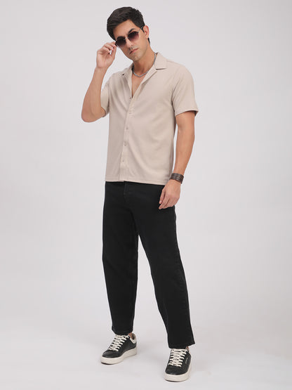 Regular Fit Corduroy Textured Shirt.(Ecru)