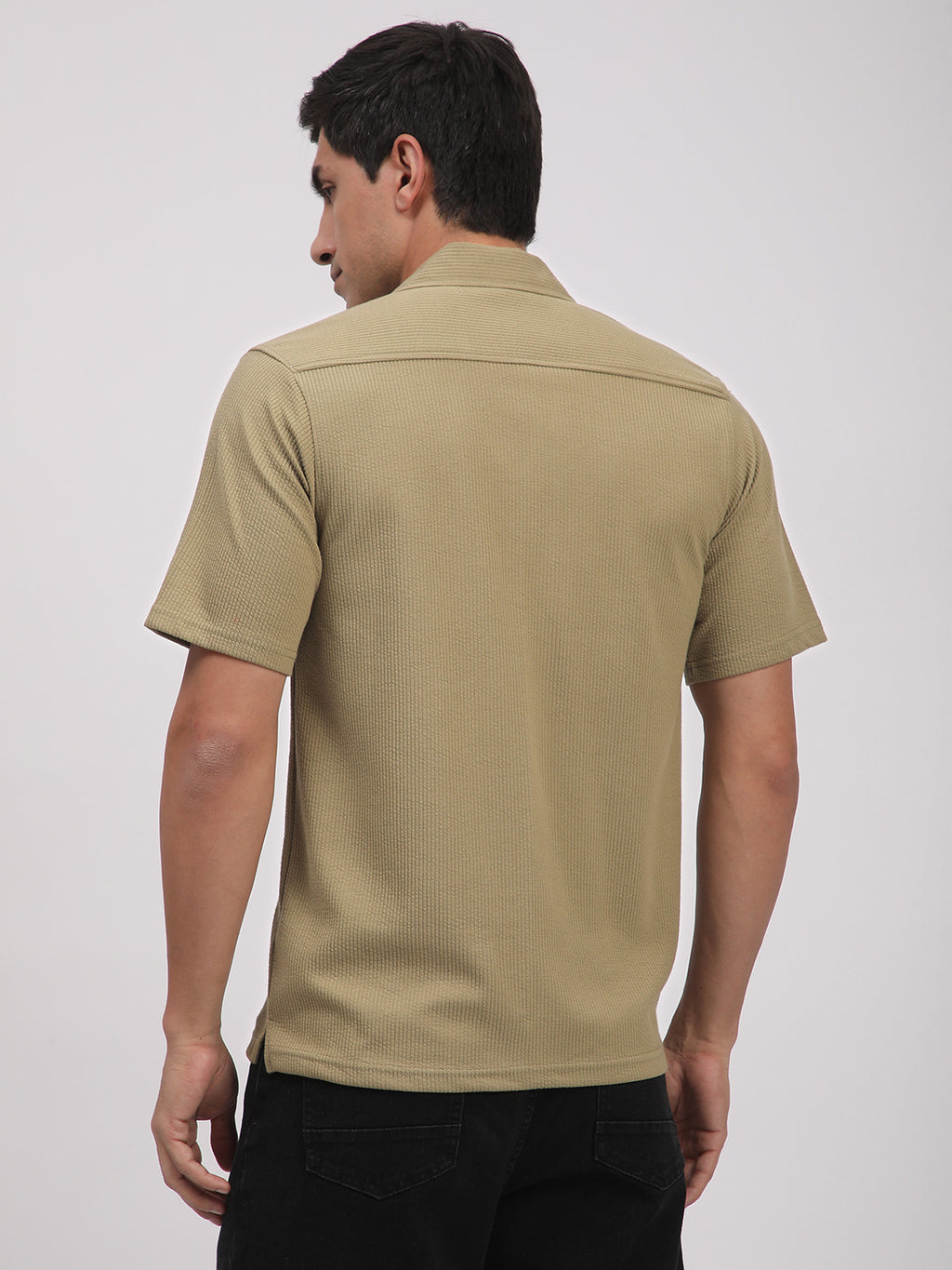 Regular Fit Corduroy Textured Shirt.(Skin)