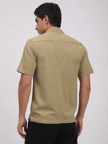 Regular Fit Corduroy Textured Shirt.(Skin)