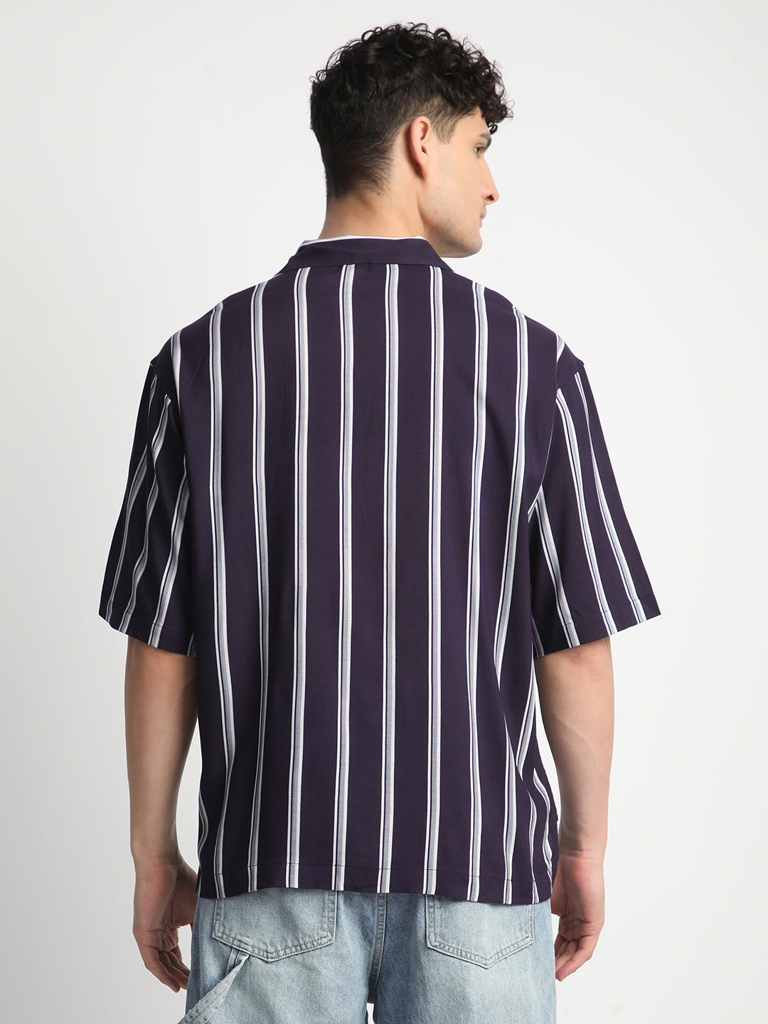 Blue Striped Printed Shirt for Men