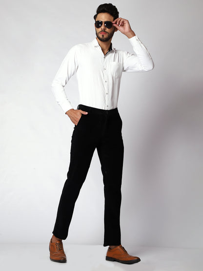 Black Corduroy Trouser For Men.