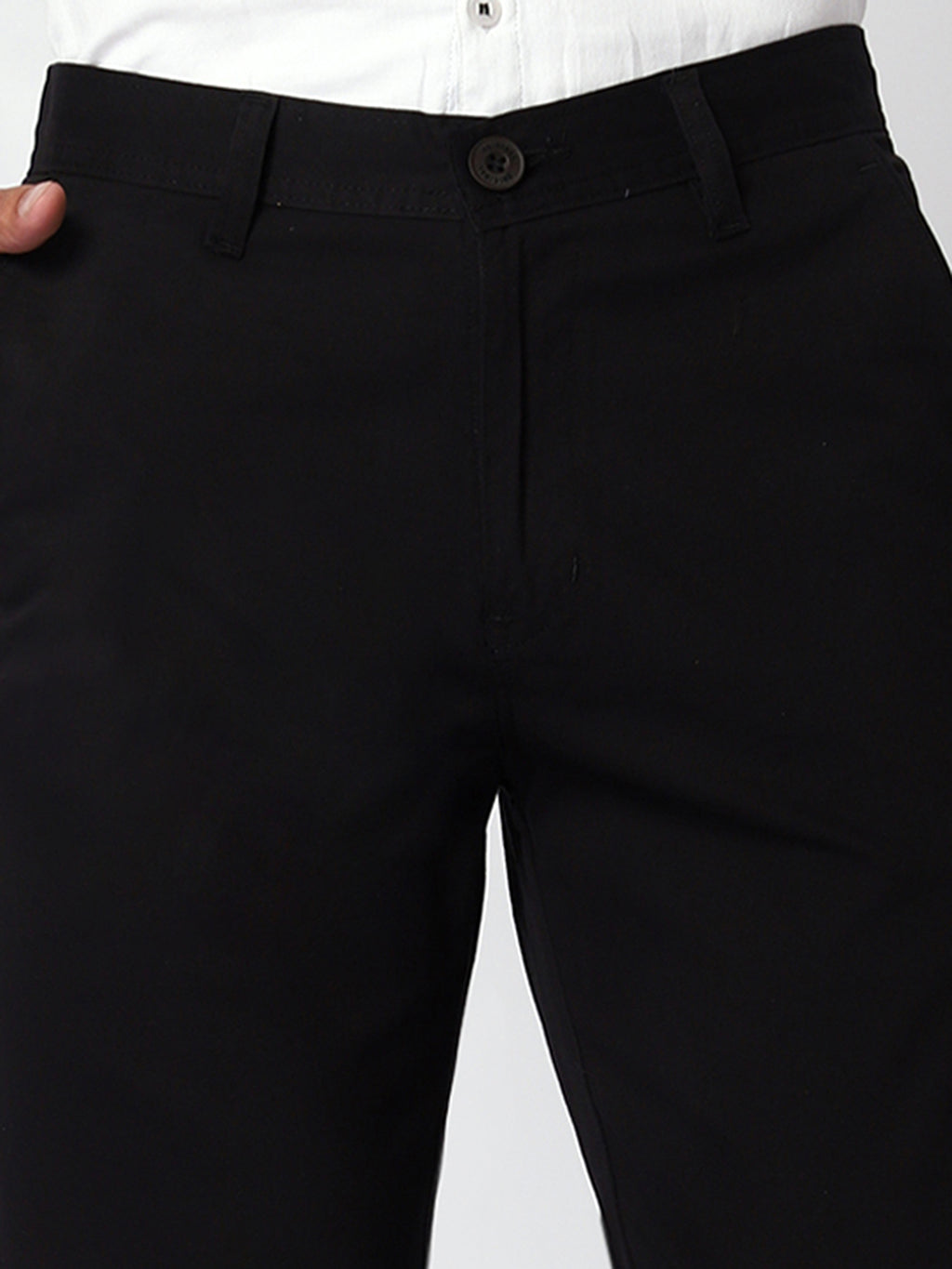 Black Casual Chinos For Men.