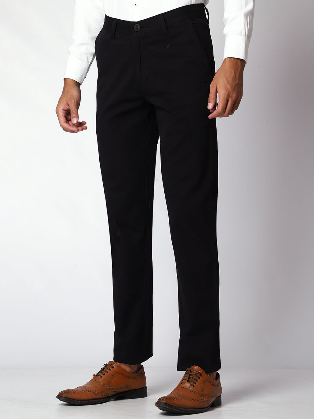Black Casual Chinos For Men.