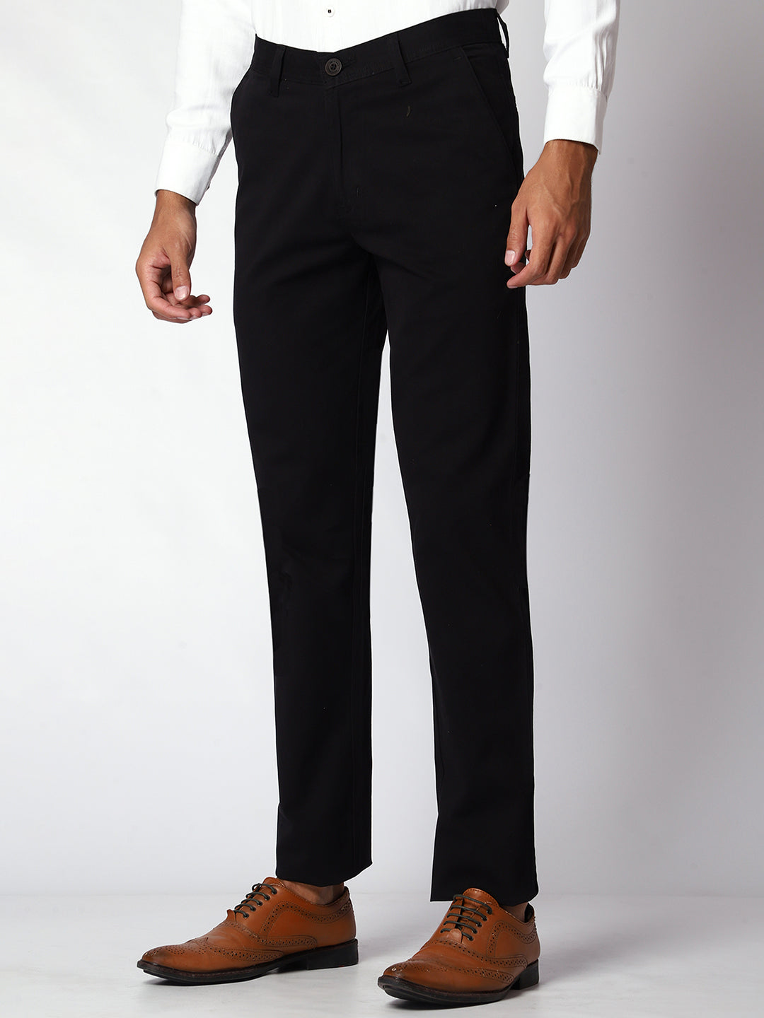 Black Casual Chinos For Men.