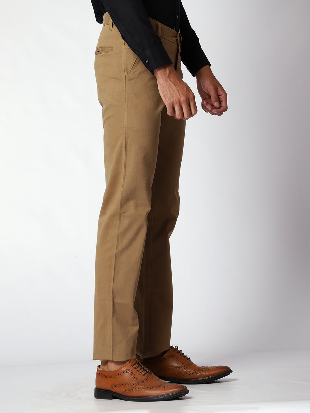 Khakhi Casual Chinos For Men.