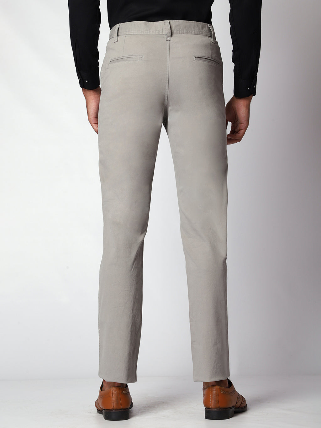 Grey Casual Chinos For Men.