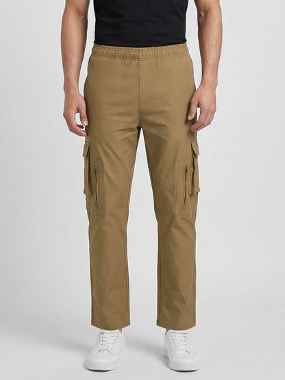 Relaxed Fit 7 Pocket Cargo Pant For Men (Camel)