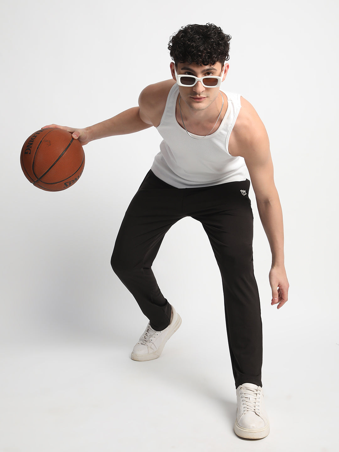 Rapid Dry Black Solid Track Pant for Men. (DRITX)