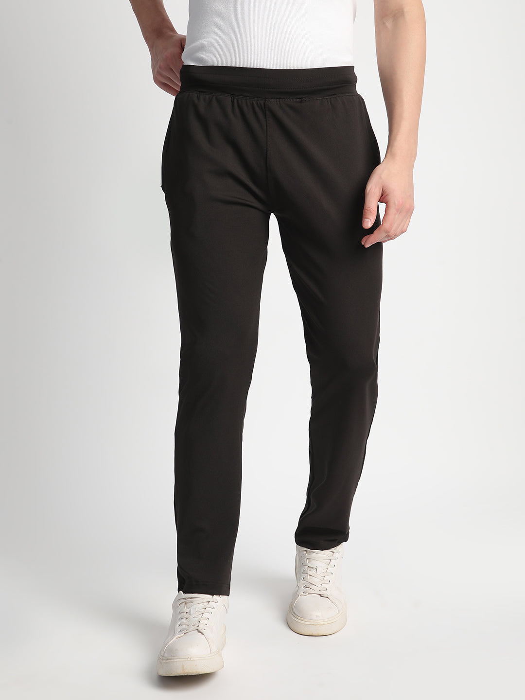 Rapid Dry Black Solid Track Pant for Men. (DRITX)