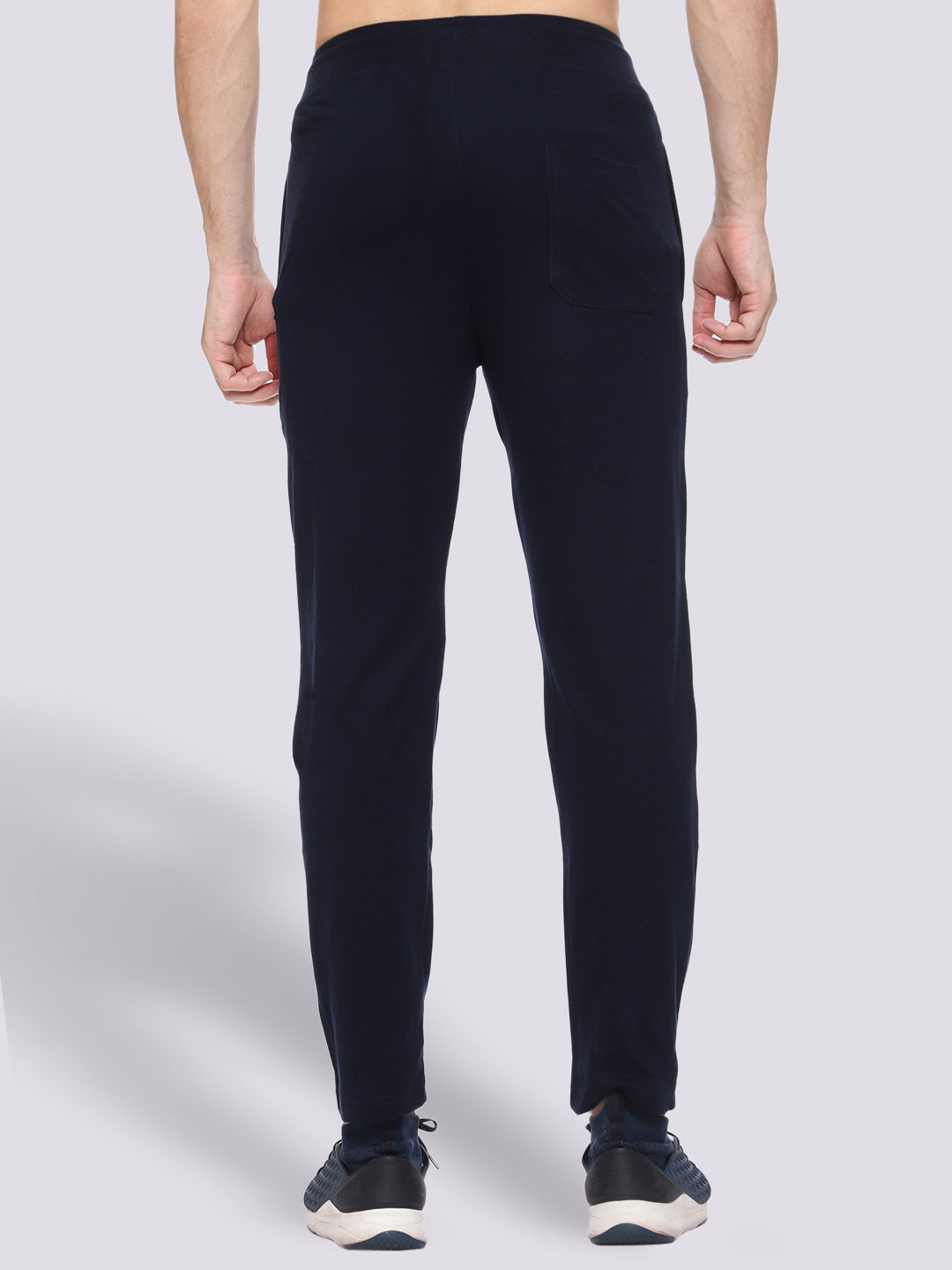 Blue Front Stripe Cotton Track Pant for Men