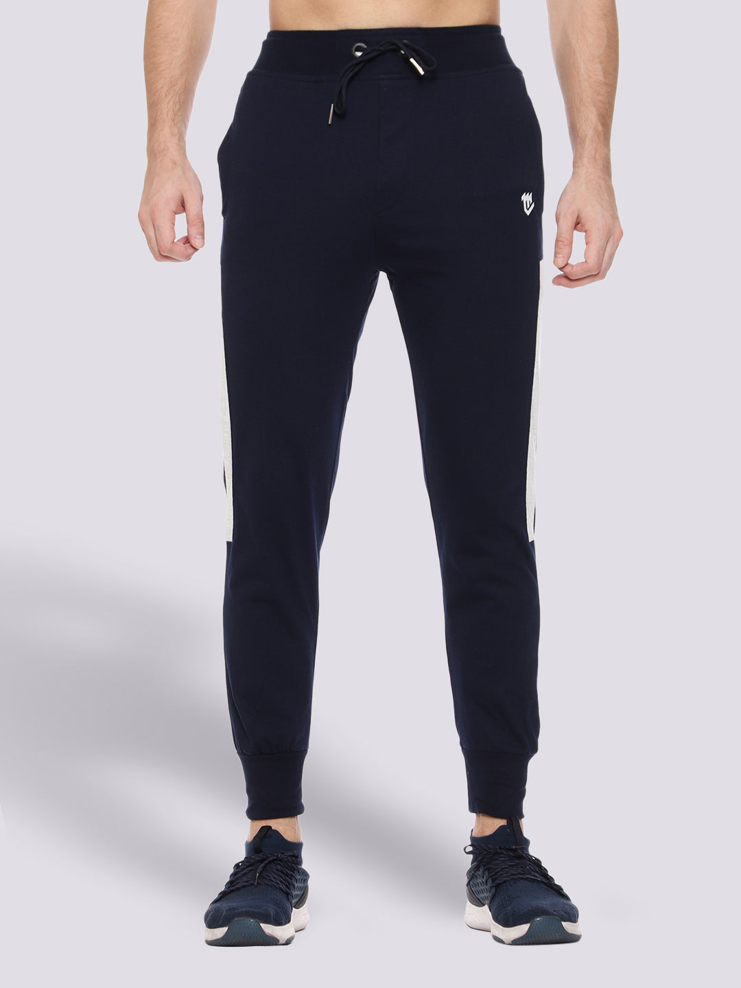 Navy Blue Close Bottom Cotton Track Pant for Men
