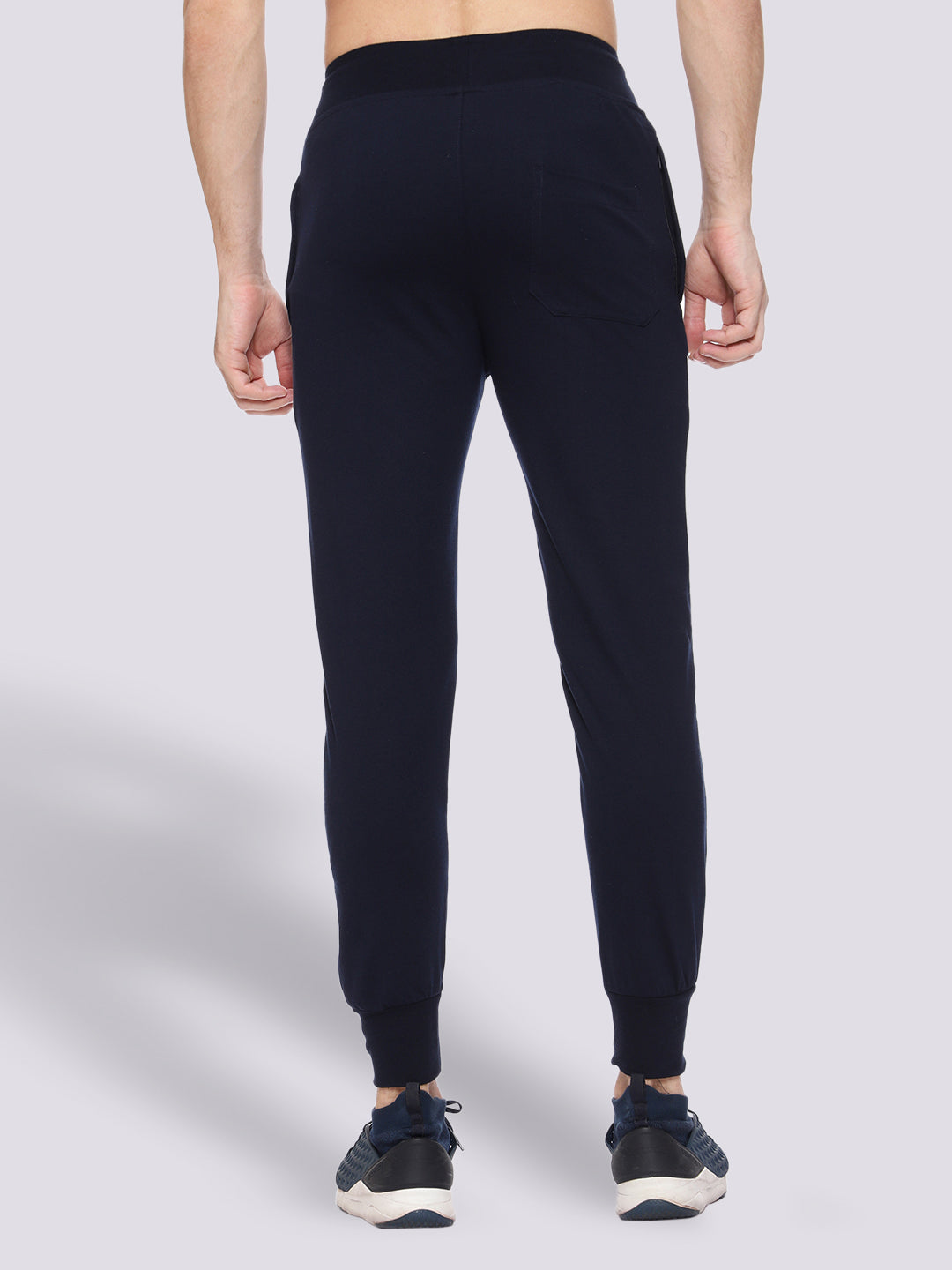 Navy Blue Close Bottom Cotton Track Pant for Men