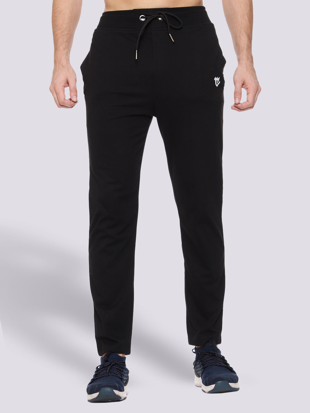 Black Side Stripe Cotton Track Pant for Men