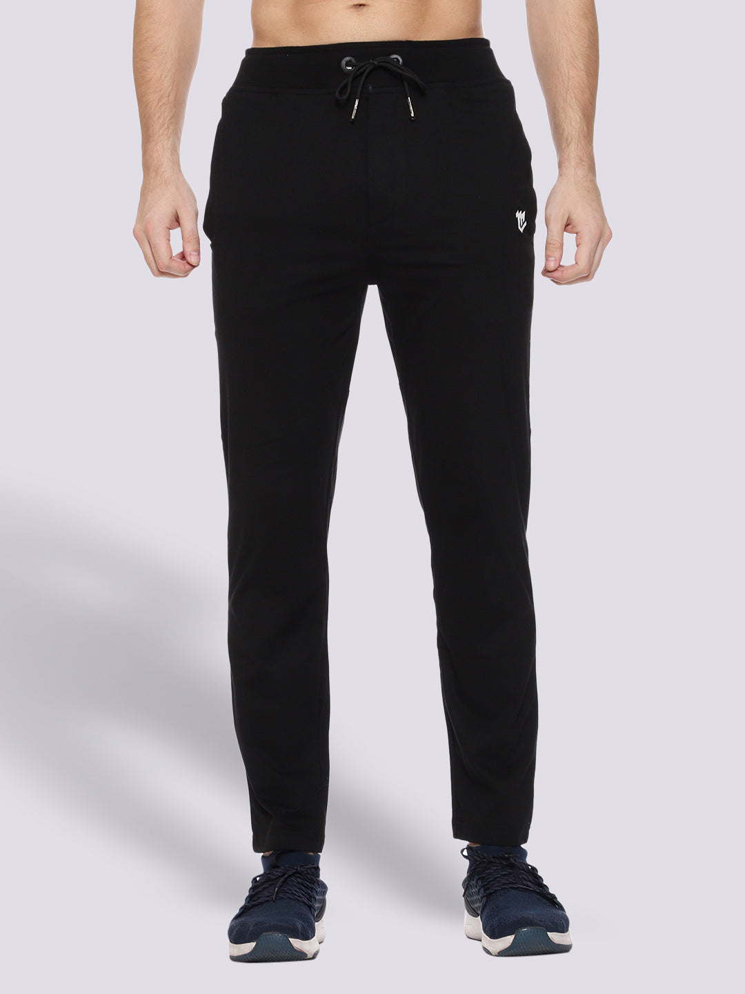 Side Stripe Black Cotton Track Pant for Men